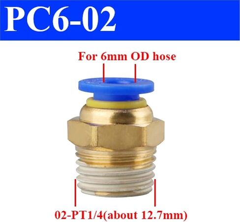 PC Air Pneumatic Fitting Quick Connector 4mm-12mm Male Thread 1/8 1/4 3/8 1/2 For Air Compressor Hose Tube Pipe 1Pcs(PC10-04) in Kuwait