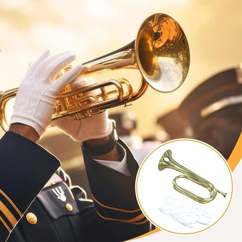 Dynwave Trumpet Bugle Cavalry Trumpet تهب الآلات النحاسية للآلة الموسيقية لطلاب فرقة مدرسة الأوركسترا المبتدئين in Kuwait