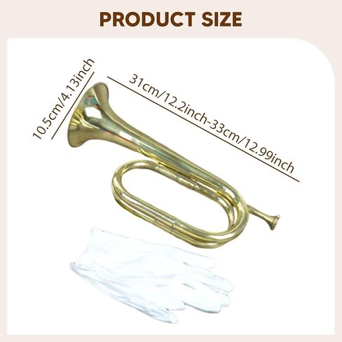 Dynwave Trumpet Bugle Cavalry Trumpet تهب الآلات النحاسية للآلة الموسيقية لطلاب فرقة مدرسة الأوركسترا المبتدئين in Kuwait