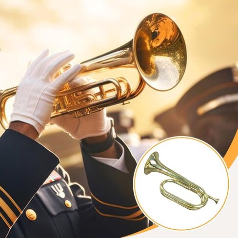 Dynwave Trumpet Bugle Cavalry Trumpet Lightweight ، Retro ، Hlowing ، Musical Musical ، Brass Strupit for Festival Atmosphere Orchestra in Kuwait