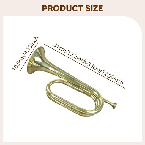 Dynwave Trumpet Bugle Cavalry Trumpet Lightweight ، Retro ، Hlowing ، Musical Musical ، Brass Strupit for Festival Atmosphere Orchestra in Kuwait
