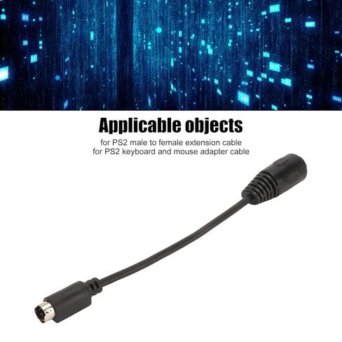 Dilwe 5.9 inch DIN 5 Pin Female to MIDI 6 Pin Male Cable, PS2 Keyboard and Mouse Adapter, Black, 15cm in Saudi Arabia