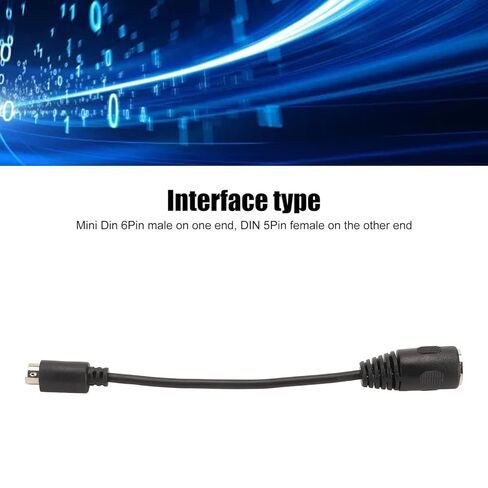 Dilwe 5.9 inch DIN 5 Pin Female to MIDI 6 Pin Male Cable, PS2 Keyboard and Mouse Adapter, Black, 15cm in Saudi Arabia