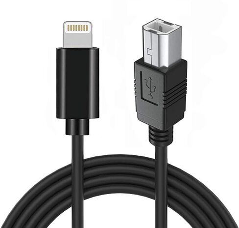 Wahbite Lightning to MIDI Cable 6ft ، نوع USB B OTG for iPhone 14 13 12 11 × 8 7 ، جهاز تحكم IPAD إلى MIDI ، أداة الموسيقى الإلكترونية ، لوحة مفاتيح MIDI ، واجهة الصوت والمزيد in Saudi Arabia