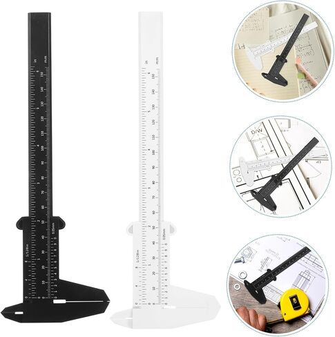 Amosfun 2pcs عالية الدقة الفرجار البلاستيكية الزاوية زاوية مقياس انزلاق لزاوية النجارة المحمولة أداة قياس رأس مزدوجة in Saudi Arabia