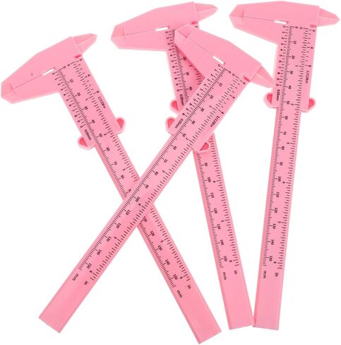 GLEAVI 4PCS أداة الفرجار البلاستيكية أداة قياس دقة خفيفة الوزن للأشغال الخشبية والحرف اليدوية قراءة الفرجار الوردي لقياس الأجزاء الصغيرة in Saudi Arabia