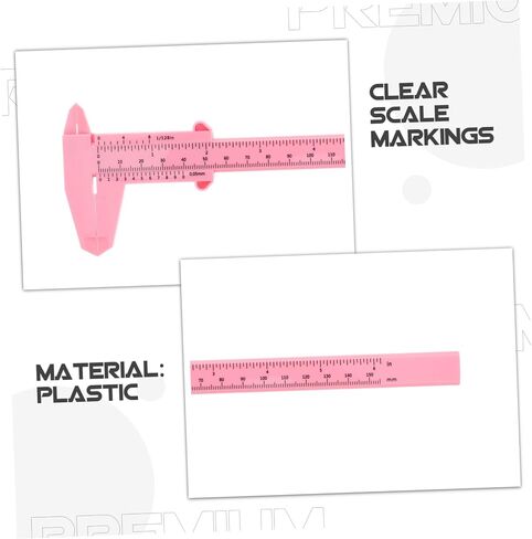 GLEAVI 4PCS أداة الفرجار البلاستيكية أداة قياس دقة خفيفة الوزن للأشغال الخشبية والحرف اليدوية قراءة الفرجار الوردي لقياس الأجزاء الصغيرة in Saudi Arabia