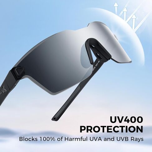 KastKing Tarkio Polarized Fishing Sunglasses, Large Single PC Lenses, Rimless Wrap Design, UV400 Protection Sports Sunglasses in Saudi Arabia