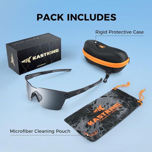 KastKing Tarkio Polarized Fishing Sunglasses, Large Single PC Lenses, Rimless Wrap Design, UV400 Protection Sports Sunglasses in Saudi Arabia