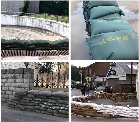 TIST Waterproof Sandbags for Garages Flood Barrier Sandless Flood Sandbags Self-Absorbing Sandbags 10-Piece Set for Protecting Doorways Garages Quick Absorbing Flood Sandbags(25x100cm) in Saudi Arabia