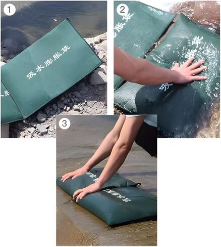 TIST Waterproof Sandbags for Garages Flood Barrier Sandless Flood Sandbags Self-Absorbing Sandbags 10-Piece Set for Protecting Doorways Garages Quick Absorbing Flood Sandbags(25x100cm) in Saudi Arabia