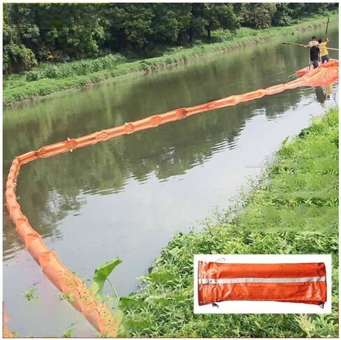 TIST Waterproof Sandbags for Garages Flood Barrier PVC Floating Oil Boom River and Lake Water Protection Pollution Prevention DIY Installation Customisable Quick Absorbing Flood Sandbags(0.35X10M) in Saudi Arabia