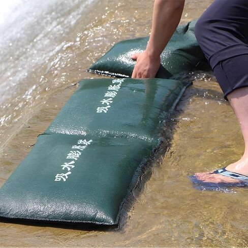 TIST Waterproof Sandbags for Garages Water-Activated Flood Barrier, Pack of 10 Quickly Expands Reusable, Suitable for Homes, Garages, Basements, Doors Quick Absorbing Flood Sandbags(25x150cm) in Saudi Arabia