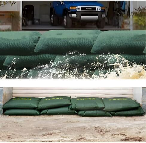 TIST Waterproof Sandbags for Garages Water-Activated Flood Barrier, Pack of 10 Quickly Expands Reusable, Suitable for Homes, Garages, Basements, Doors Quick Absorbing Flood Sandbags(25x150cm) in Saudi Arabia