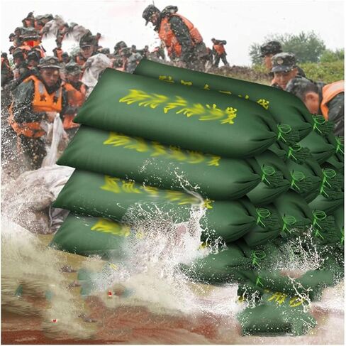 أكياس رملية مقاومة للماء للمرائب طوارئ الرمال الطوارئ مجموعة الطوارئ في الهواء الطوارئ لوازم الطوارئ القابلة لإعادة الاستخدام في الطوارئ 10 قطع مجموعة من الأكياس الرملية للفيضانات (25x50 سم) in Kuwait