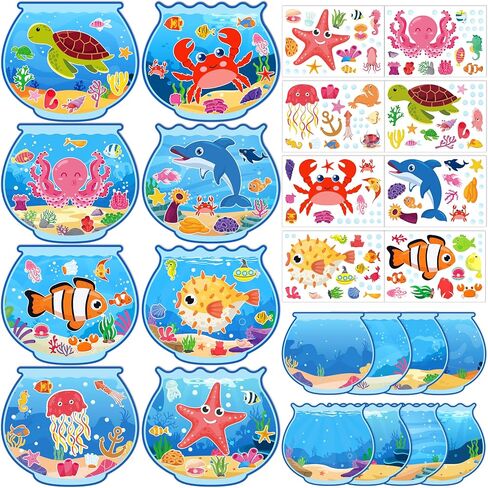 80Unclekimby 28pcs تحت الحرف البحرية للحفلات للأطفال - اصنع مجموعات مشهد ملصقات الحيوانات الخاصة بك لصالح أعياد الميلاد ، وزينة حفلات الشاطئ in Saudi Arabia