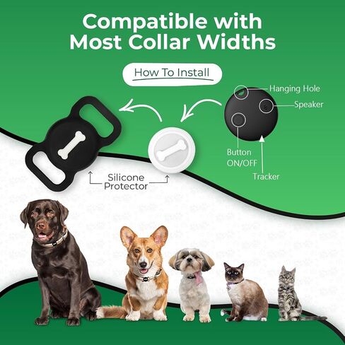 Pet Tracking Device for Dogs, Smart Tag for Comprehensive Location Coverage, Compatible with Apple Find My, Non-GPS Tracking Solution (Pink) in Saudi Arabia