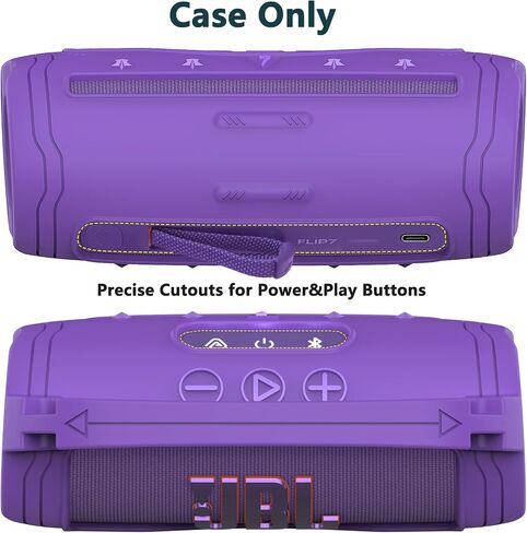Silicone Cover Case for JBL Flip 7 Portable Bluetooth Speaker, Accessories for JBL Flip 7 Bold Pro AI Sound Bluetooth Speaker Protective Case with Silicone Handle (Blue) in Saudi Arabia