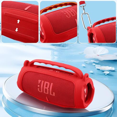 علبة السيليكون متوافقة مع JBL Charge 5 مكبر صوت بلوتوث محمول للماء (غطاء سليكون أسود) in Kuwait