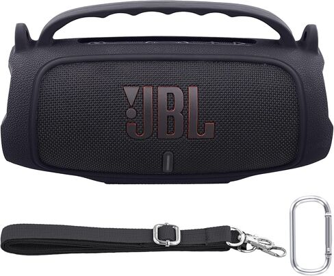 علبة السيليكون متوافقة مع JBL Charge 5 مكبر صوت بلوتوث محمول للماء (غطاء سليكون أسود) in Kuwait