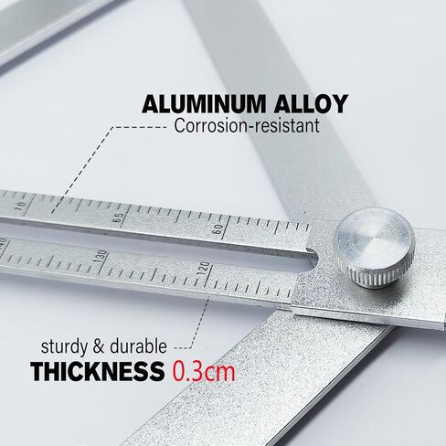 Protractor Angle Finder, 2025 New Stainless Steel Protractor, with 0-170° Dual Scale, Angle Measuring Tool for Woodworking/Carpenter/Construction/DIY Measurement in Saudi Arabia