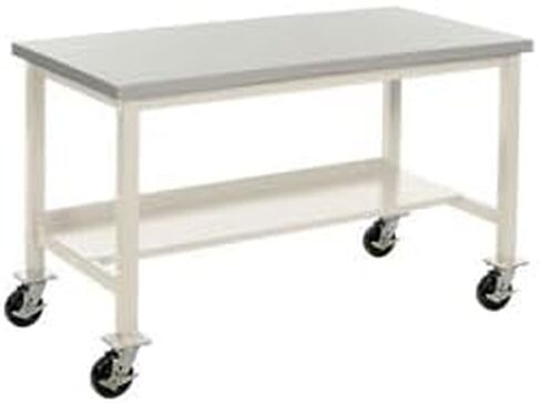 Mobile Plastic Laminate Square Edge Laboratory Bench - Tan in Saudi Arabia