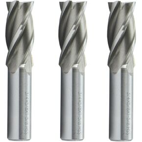 Shars 3 PCS 13/16" x 3/4" HSS 4 Flute Single End Center Cut End Mill, 1-7/8" Flute Length 404-6235-3 ^ in Saudi Arabia