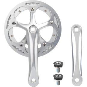 Zukka Bicycle Crankset 42/46/52 أسنان سبيكة ألومنيوم سبيكة مع غطاء مزدوج سلسلة ذراع 170 ملم للدراجة الجبلية MTB متوافق مع 6/7/8/9/10 سرعات الدراجة مربعة الدراجة in Kuwait