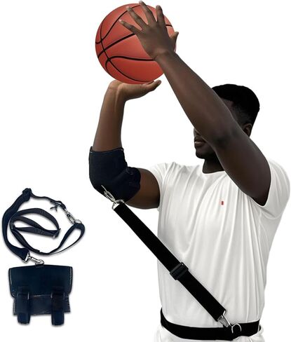 Adjustable Basketball Straight Shooter, Basketball Shooting Training Equipment, Keeps Elbow in and Follow Thru Straight - Padded Elbow Support & Waist Strap for Stability Improves Shooting Form in Saudi Arabia