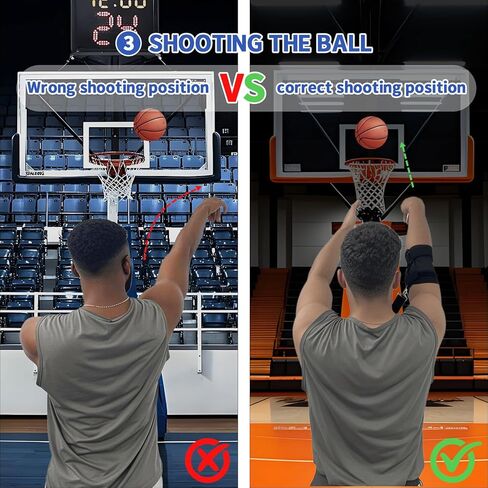 Adjustable Basketball Straight Shooter, Basketball Shooting Training Equipment, Keeps Elbow in and Follow Thru Straight - Padded Elbow Support & Waist Strap for Stability Improves Shooting Form in Saudi Arabia