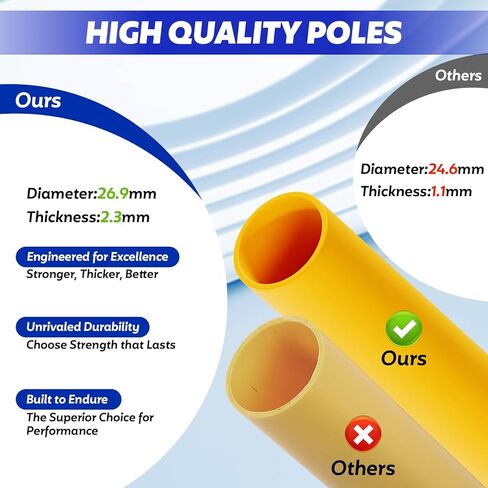FAHKNS Soccer Agility Poles 6 Pack: Detachable Speed and Agility Training Equipment with Round Rubber Base for Turf,Grass,Sand,Concrete in Saudi Arabia