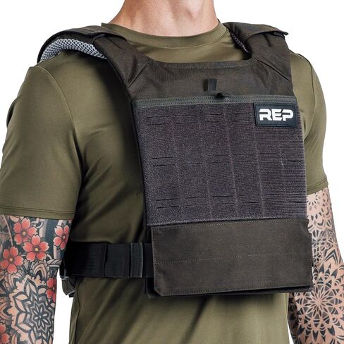 REP Fitness Strata Weight Vest, 2 Removable Plate Options for Unisex, Men & Women, Wearable, Weighted for Strength Training, Muscle Building, CrossFit, Running, Gym Exercise, Adjustable Sizing in Kuwait