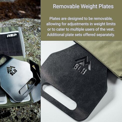 REP Fitness Strata Weight Vest, 2 Removable Plate Options for Unisex, Men & Women, Wearable, Weighted for Strength Training, Muscle Building, CrossFit, Running, Gym Exercise, Adjustable Sizing in Kuwait