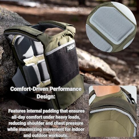 REP Fitness Strata Weight Vest, 2 Removable Plate Options for Unisex, Men & Women, Wearable, Weighted for Strength Training, Muscle Building, CrossFit, Running, Gym Exercise, Adjustable Sizing in Kuwait