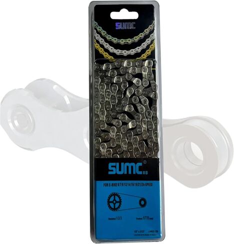 SUMC 6/7/8/9/10 Speed E-Bike Chain, 136 Links, Dark Silver in Saudi Arabia