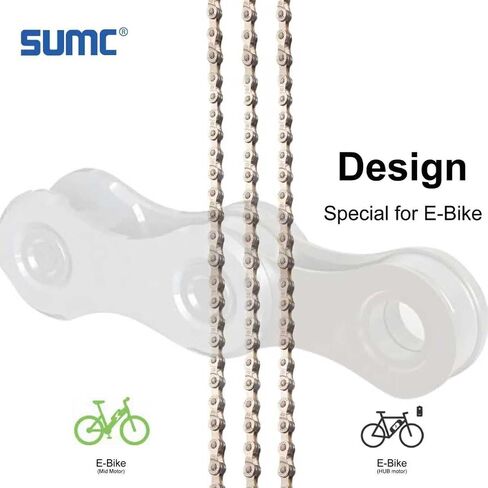 SUMC 6/7/8/9/10 Speed E-Bike Chain, 136 Links, Dark Silver in Saudi Arabia