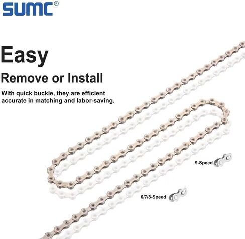 SUMC 6/7/8/9/10 Speed E-Bike Chain, 136 Links, Dark Silver in Saudi Arabia