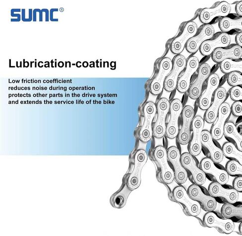 SUMC 6/7/8/9/10 Speed E-Bike Chain, 136 Links, Dark Silver in Saudi Arabia