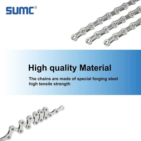 SUMC 6/7/8/9/10 Speed E-Bike Chain, 136 Links, Dark Silver in Saudi Arabia
