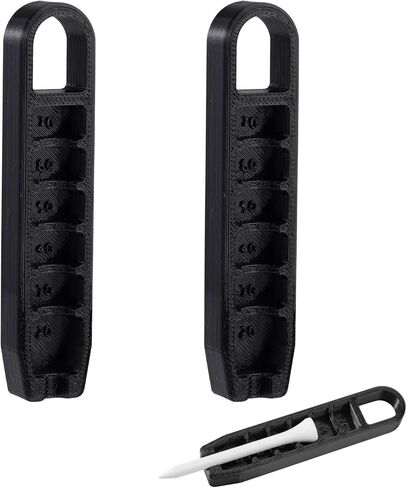 2PCS Golf Tee Leaduster ، 6 إعدادات دقة قابلة للتعديل جولف تي شيرت أدوات الارتفاع لرقص لملحقات التدريب المتساقطة (أسود) in Saudi Arabia