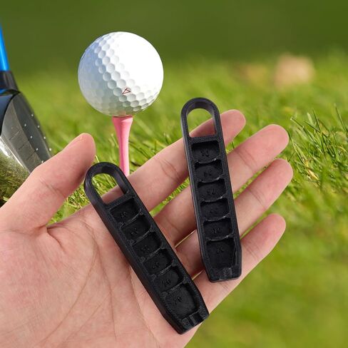 2PCS Golf Tee Leaduster ، 6 إعدادات دقة قابلة للتعديل جولف تي شيرت أدوات الارتفاع لرقص لملحقات التدريب المتساقطة (أسود) in Saudi Arabia