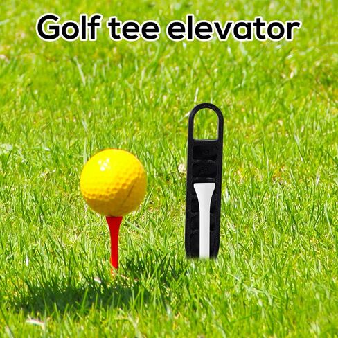 2PCS Golf Tee Leaduster ، 6 إعدادات دقة قابلة للتعديل جولف تي شيرت أدوات الارتفاع لرقص لملحقات التدريب المتساقطة (أسود) in Saudi Arabia