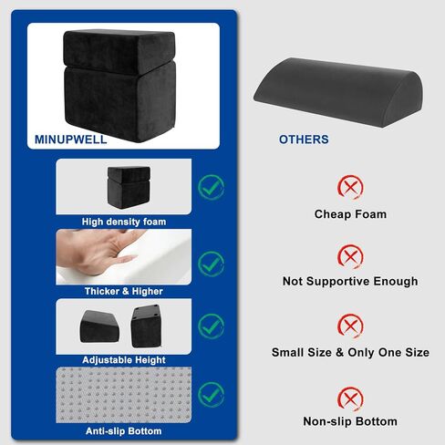 Adjustable Foot Rest for Under Desk at Work - 3 Height Ergonomic Footrest, 17x11 Inch Office Foot Stool, Soft Velvet Cushion, Non-Slip Base for Home & Office - 100% Memory Foam Filling in Saudi Arabia