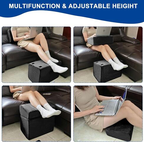 Adjustable Foot Rest for Under Desk at Work - 3 Height Ergonomic Footrest, 17x11 Inch Office Foot Stool, Soft Velvet Cushion, Non-Slip Base for Home & Office - 100% Memory Foam Filling in Saudi Arabia