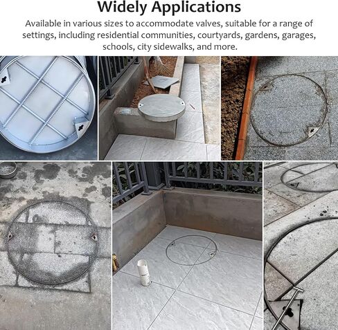 Invisible Manhole Cover & Frame - 30" Heavy Duty Metal Septic Tank Lid - Pressure Resistant Sewage Basin Cover for Concrete & Ceramic Tiles - Durable, Reliable, Safe in Saudi Arabia