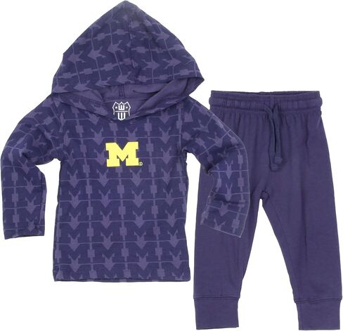 Wes and Willy Infant and Toddler College All Over Team Logo Hooded Long Sleeve T-Shirt and Pant Set in Saudi Arabia