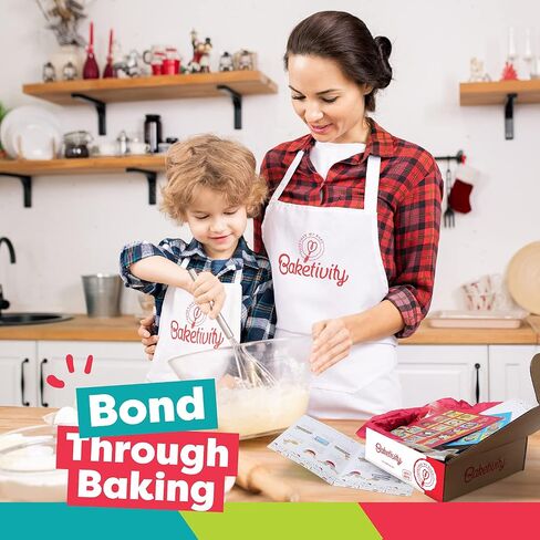 Baketivity Masterpiece Cookies Kids Baking Kit - Cooking Kit for Kids with Premeasured Ingredients, Step by Step Instructions, Paint Brushes, Art Lessons - Baking Set for Girls, Boys Ages 6-12 in Saudi Arabia