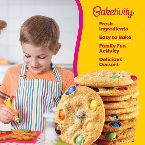 Baketivity Masterpiece Cookies Kids Baking Kit - Cooking Kit for Kids with Premeasured Ingredients, Step by Step Instructions, Paint Brushes, Art Lessons - Baking Set for Girls, Boys Ages 6-12 in Saudi Arabia
