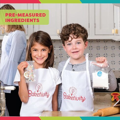 Baketivity Masterpiece Cookies Kids Baking Kit - Cooking Kit for Kids with Premeasured Ingredients, Step by Step Instructions, Paint Brushes, Art Lessons - Baking Set for Girls, Boys Ages 6-12 in Saudi Arabia