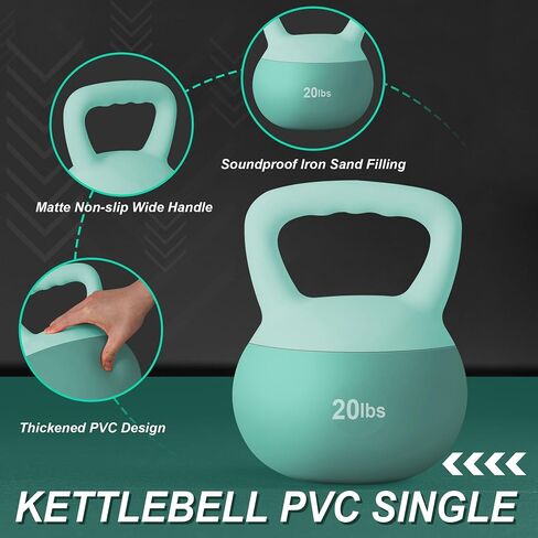 kettlebells لينة sogespower ، أوزان تدريبات قوة الحديد المملوءة بالرمل ، ومقاومة للصدمات مع مقبض واسع النطاق ، ولياقة kettlebells لصالة الألعاب الرياضية المنزلية in Kuwait
